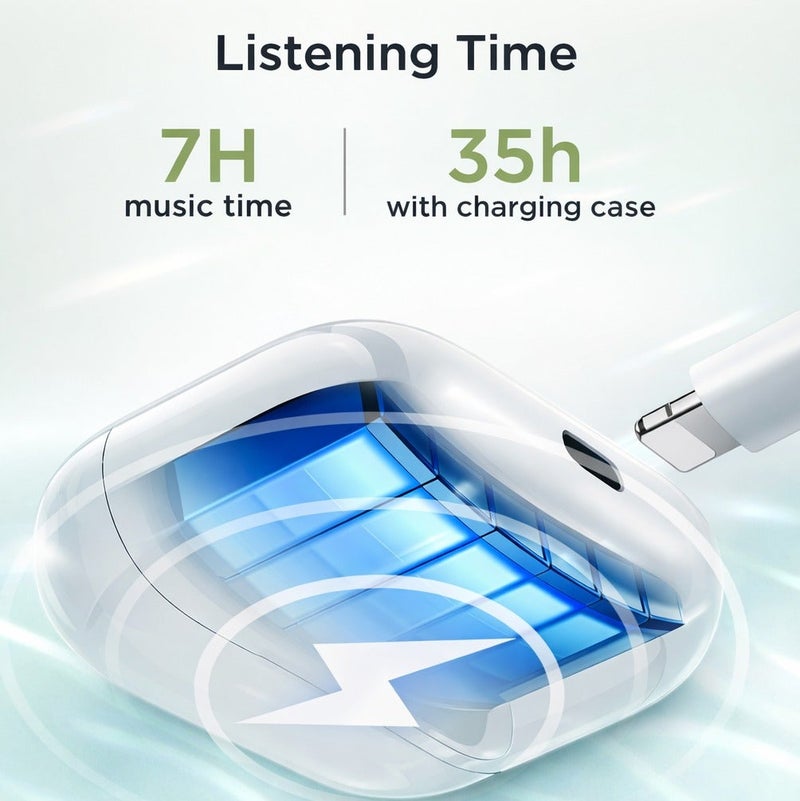 High-Quality Pro Wireless Earbuds – Noise Cancelling, Dual Mics, Touch Control, Lightning Charging Case (USA Version) - Image 3